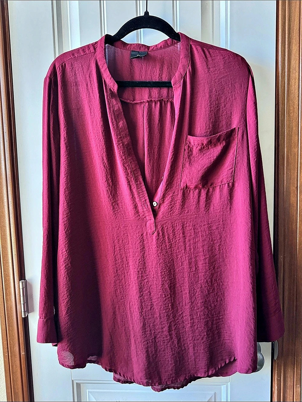 Worthington Long Sleeve Blouse in Pink Size Large Like New